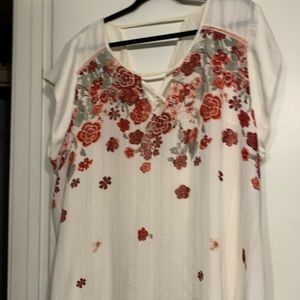 Floral off white shirt